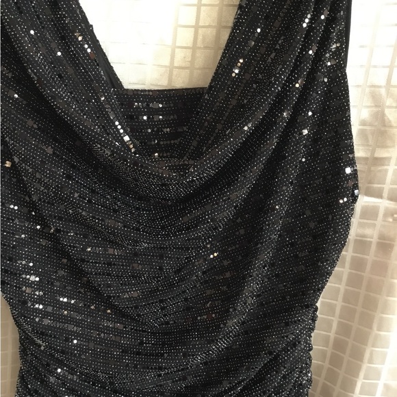 R&M Richards Women's Sequined Metallic Knit Jumpsuit - Picture 6 of 7